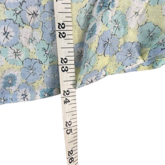 Liz Claiborne Floral 100% Linen Button Up Shirt Womens Sz L Feminine Bloomcore - Picture 9 of 13
